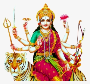 Goddess Durga Png Free Background - Durga Maa Png Hd, Transparent Png, Free Download