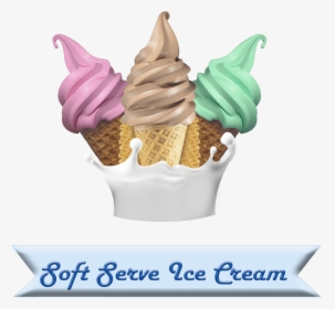 Transparent Cream Png - Soft Serve Ice Cream Cones Png, Png Download, Free Download