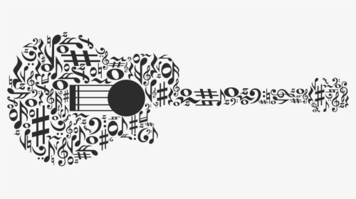 Note Guitar Notes Musical Illustration Hd Image Free - Guitar Clipart Black And White, HD Png Download, Free Download