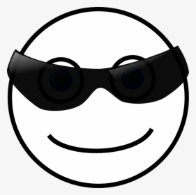 Free Vector Graphic Smiley Face Sun Sunglasses Free - Siyah Beyaz Gulme Emoji, HD Png Download, Free Download