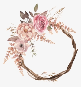 Sweet Wreath Watercolor Hand-painted Transparent Material - Boho Wedding Stationery Clip Art, HD Png Download, Free Download