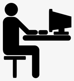 Person At Computer Clipart, HD Png Download, Free Download