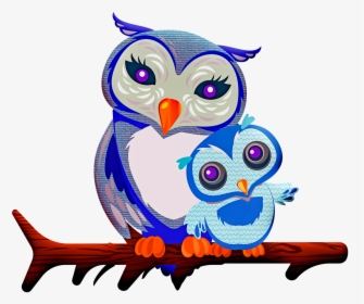 Owl, Mother Owl, Baby Owl, Nature, Mother, Family - Mother And Baby Owl, HD Png Download, Free Download