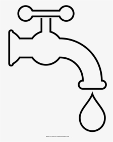 Water Tap Coloring Page - Outline Of Tap, HD Png Download, Free Download