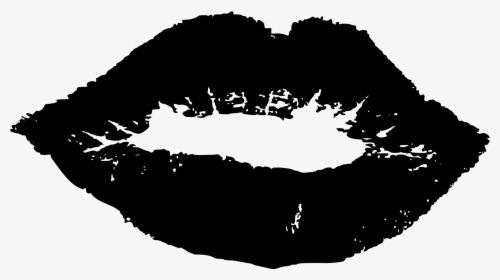 Black And White Lips - Kuss Clipart Schwarz Weiß, HD Png Download, Free Download