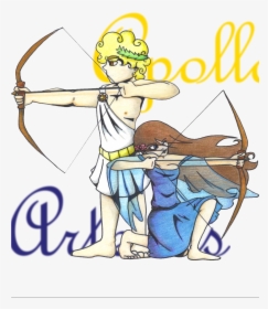 Allhailweegee Month Off - Apollo And Artemis Drawing, HD Png Download, Free Download