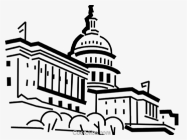 Us Capitol Building Easy Drawing - Easy Capitol Building Drawing, HD Png Download, Free Download