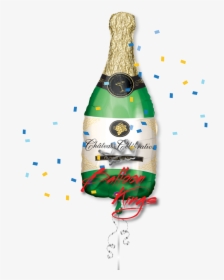 Label On Champagne Png - Champagne Bottle Foil Balloon, Transparent Png, Free Download