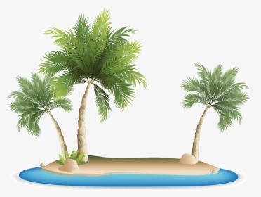 Transparent Tropical Tree Png - Palm Tree Island Png, Png Download, Free Download