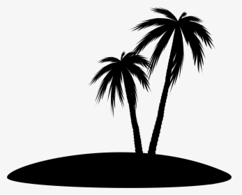 Palm Trees Clip Art Silhouette Line Leaf, HD Png Download, Free Download
