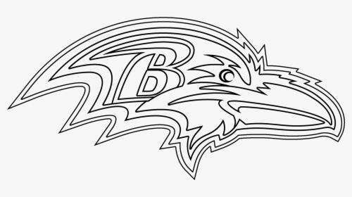 Baltimore Ravens Logo Outline - Ravens Logo Black And White, HD Png Download, Free Download