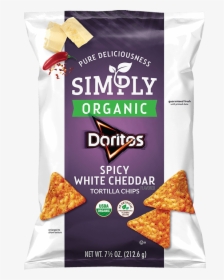 Simply Organic Spicy White Cheddar Flavored Tortilla - Simply Organic Doritos White Cheddar, HD Png Download, Free Download
