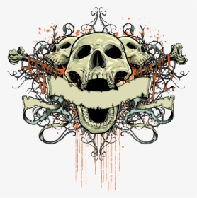 T-shirt Element Design Skull Fashionable Free Clipart - Skull Design Png Hd, Transparent Png, Free Download