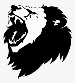 Black And White, Lion, Lion Head, Roar, Roaring - Aslan Vektör, HD Png Download, Free Download