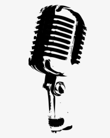 Singing Mike Clip Art - Mic Black And White, HD Png Download, Free Download