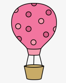 Pink Polka Dot Hot Air Balloon - Orange Hot Air Balloon Clipart, HD Png Download, Free Download