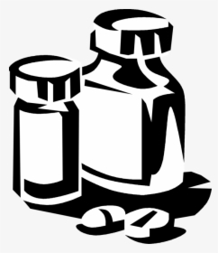 Transparent Medicine Bottle Png - Pharma Clipart Black And White, Png Download, Free Download