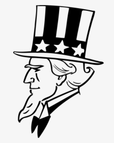 Line Art,art,monochrome Photography - Uncle Sam Cartoon Drawing, HD Png Download, Free Download