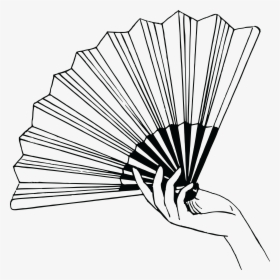 Free Clipart Of A Hand Holding A Fan - Fan Black And White, HD Png Download, Free Download