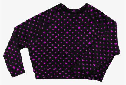 Mickey Mouse & Minnie Mouse Pink Polka Dot Foil Crewneck - Polka Dot, HD Png Download, Free Download