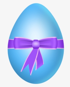 Easter Blue Egg With Purple Bow Png Clipart Picture - Easter Eggs Purple Png, Transparent Png, Free Download