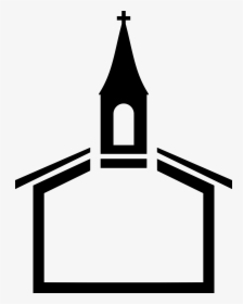 Christian Church Steeple Black Church Clip Art - Outline Of Church, HD Png Download, Free Download