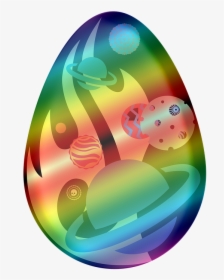 Clipart, Easter Egg, Outer Space, Rainbow, Easter - Oeufs De Paques Clipart, HD Png Download, Free Download