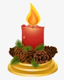 Christmas Candle Png Free Download - Dicke Rote Kerzen Clipart, Transparent Png, Free Download