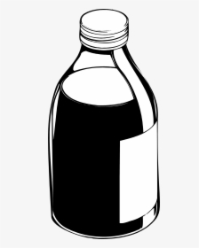 Medicine Bottle Clipart - Black And White Clipart Medicine Bottle, HD Png Download, Free Download