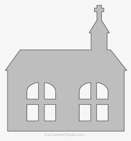 Church Clipart Outline - Church Outline Stencil, HD Png Download, Free Download