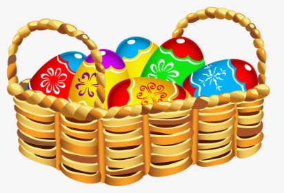 Square Basket With Easter Eggs Png Clipart, Transparent Png, Free Download