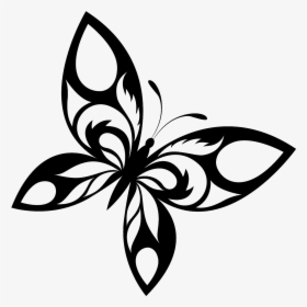 Butterfly Tattoo Designs Free Download Png - Butterfly Design Black And White, Transparent Png, Free Download