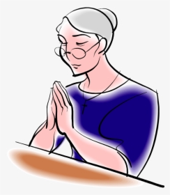 Free Woman Preacher Cliparts - Old Woman Praying Clipart, HD Png Download, Free Download
