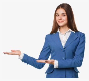Do Recommended Business Gesture People Free Download - Chica Sonriente Mostrando Algo, HD Png Download, Free Download