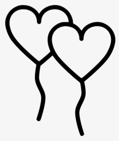 Balloon Heart Celebrate Day - Valentine Balloon Black And White, HD Png Download, Free Download