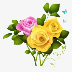 Bouquet Of Flowers Png Image - Pink Rose And Yellow Rose, Transparent Png, Free Download