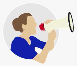 Woman, Megaphone, Yell, Speaking, Announcement, Yelling - Illustration, HD Png Download, Free Download