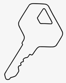 Basic Small Key Outline - Drawing, HD Png Download - kindpng