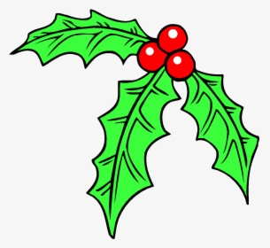 Holly Leaf Christmas Clip Art Borders Clipart Library - Muérdago Para Colorear, HD Png Download, Free Download