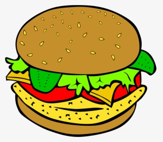 Cartoon Food Clipart Transparent - Hamburger Clipart, HD Png Download, Free Download