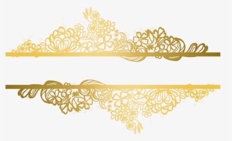 #gold #florals #flowers #swirls #divider #header #textline - Gold Lace Pattern Png, Transparent Png, Free Download