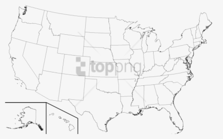 United States Map Transparent Background - High Resolution Us Map Outline, HD Png Download, Free Download
