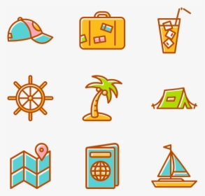 Beach Icons Free Vector - Summer Icon Transparent Background, HD Png Download, Free Download