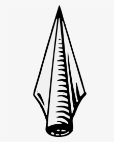 Png Black And White Spearhead Traceable Heraldic Art - Spear Head Clipart Spear, Transparent Png, Free Download