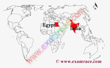 Location Of India And Egypt, HD Png Download, Free Download