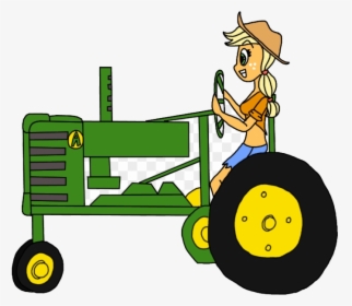 John Deere Cartoon Tractor Free Clip Art Girl Driving, HD Png Download, Free Download