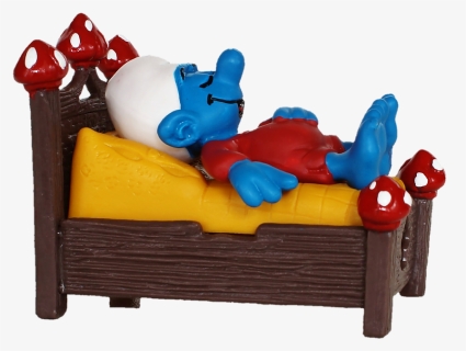 Smurf, Bed, Sleep, Tired, Smurfs, Figure, Toys, HD Png Download, Free Download