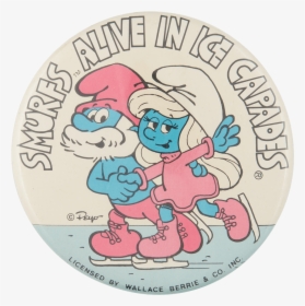 Smurfs Alive In Ice Capades Event Button Museum, HD Png Download, Free Download