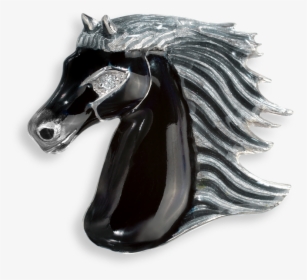 Nicole Barr Designs Sterling Silver Brooch Horse Black - Png Transparent Horse Silver Head, Png Download, Free Download