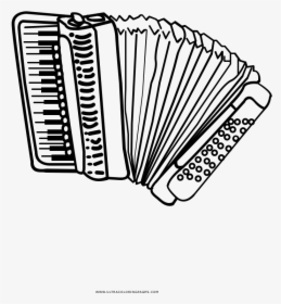 Accordion Coloring Page - Button Accordion, HD Png Download, Free Download